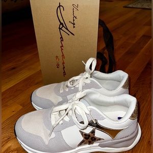 Vintage Havana Nude Run Cloud Glitter Gold Leopard Sneakers